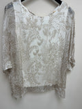 Phase Eight Top Layer Chiffon Line Print Cream/Beige Small