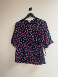 Whistles print Blouse Navy / Raspberry UK10