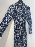 Flament Rose print shirt dress Blue/white Size Small