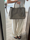 Prada Galleria Saffiano Leather Tote Bag Grey/Gold Tone O/S