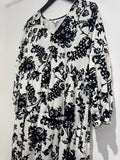 Per Una print linen dress White/black Size 14R