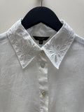 Massimo Dutti Linen Shirt White Embroidered detail size M