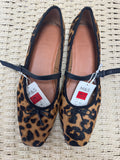 M&S Leopard Ballet Strap Pumps UK 7