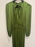 Ghost Verdent Green satin maxi dress XS