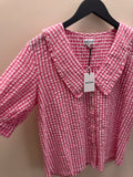 Brora Blouse Gingham Pink/White UK 14