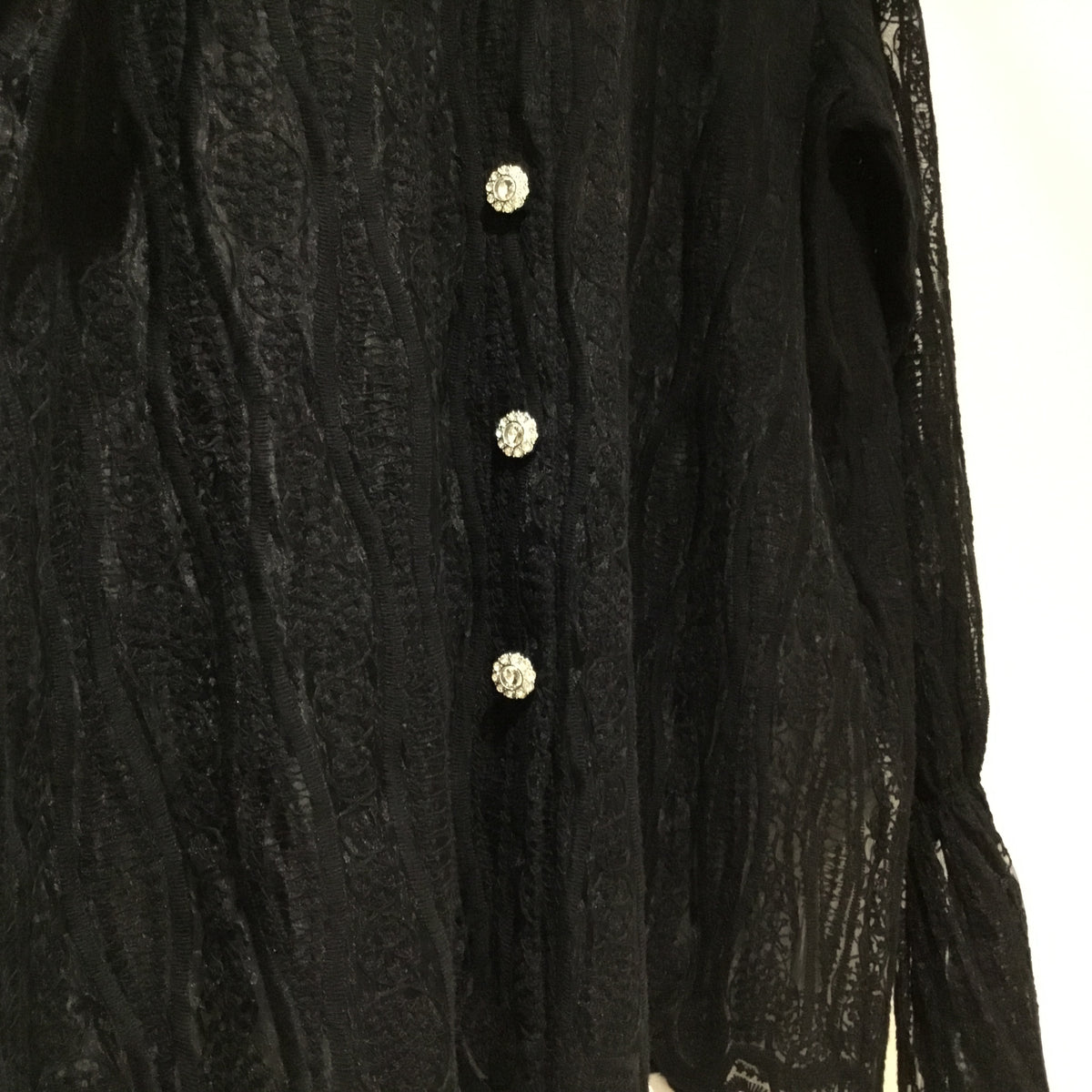 Uterque blouse with diamanté buttons Black Size Small
