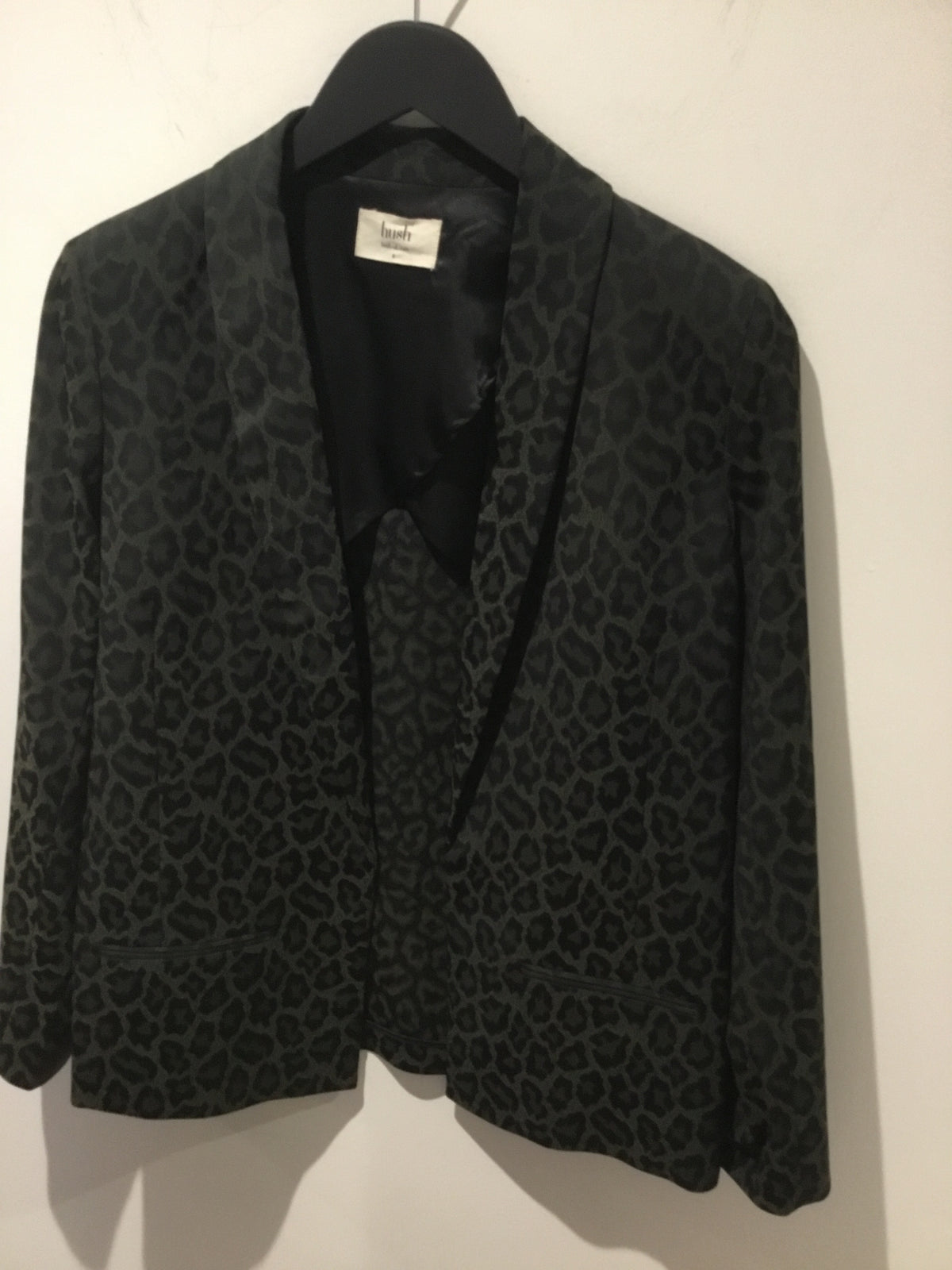 Hush leopard print Blazer Khaki/ Black Size 6