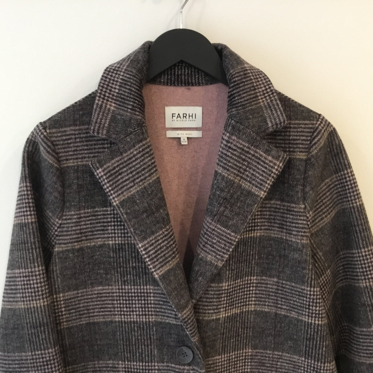 Farhi wool check coat Grey/Pink Size 12