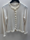 Pure Collection frill cashmere Cream Size Small