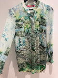 angelo marani silk shirt Aqua Size 42