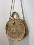 Abaca straw round bag O/S