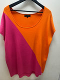 Frank Usher Knit Contrast Orange/Hot Pink L/XL