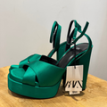 Zara flat form Bright Green Size UK 6