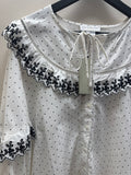 Never Fully DressedBlouseDobby/Lace Collar White/Black 14