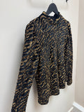 Phase Eight Black/Gold Animal Sequin top Size 16