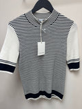Jigsaw Knit Stripe Black/Ivory Large