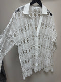 River Island Open Lace shirt dress Ivory Size Medium