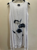Saloos Inky Flower Dress White/Navy Size 16
