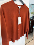 Cos loose fit relaxed Cardigan Rust Size Small
