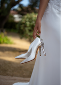 Dune satin crystal embellished heel bridal shoe Ivory Size 6