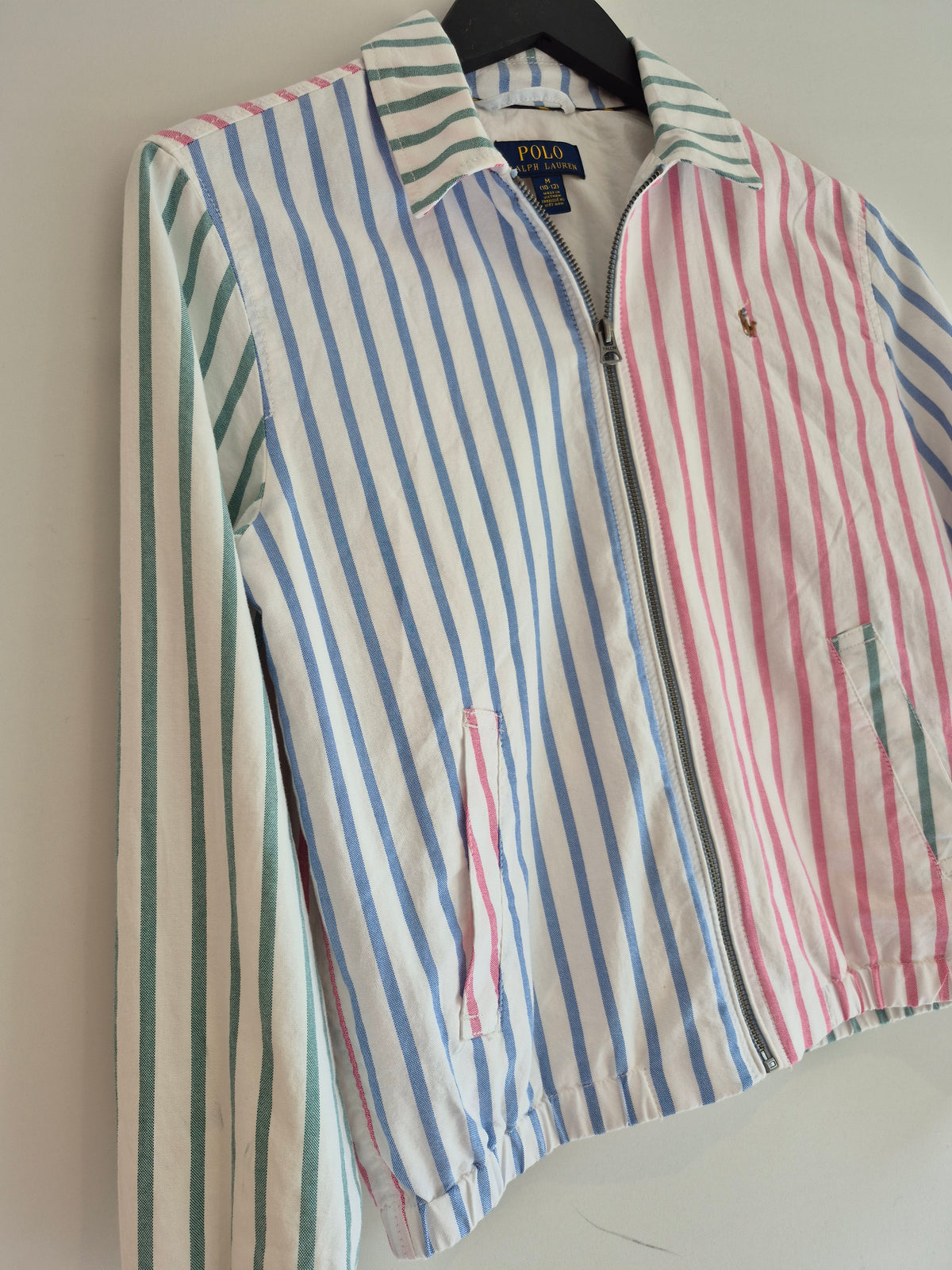 Polo Ralph Lauren Contrast Stripe Bomber Jacket White/Multi Size Medium