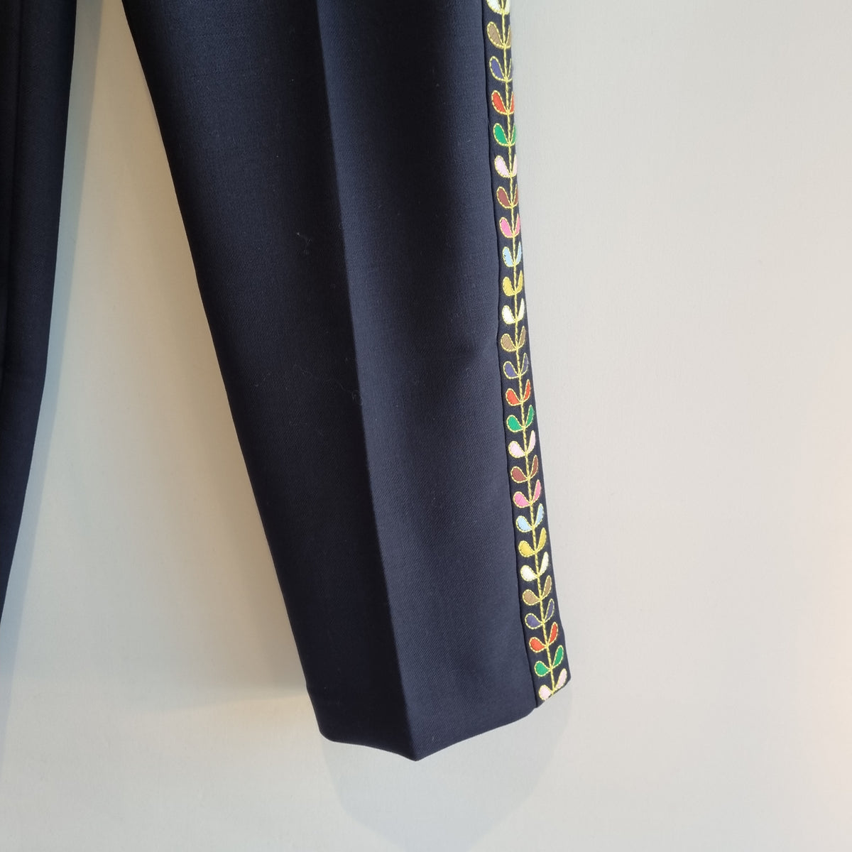 Boden side embroidered trouser Navy/Multi Size 14L