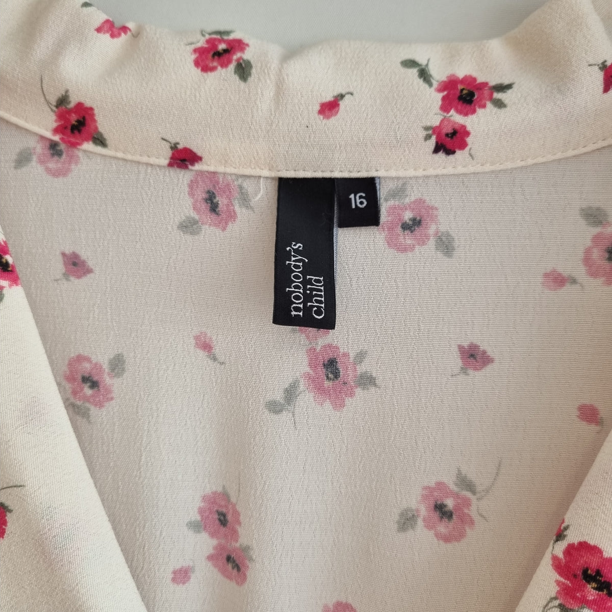 Nobody's Child ditsy floral tea dress Cream/Fuschia Size 16