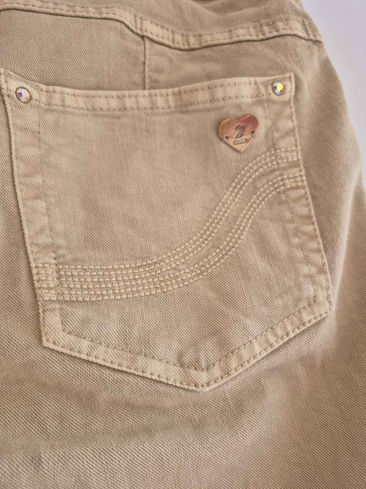 22 Maggio Vintage Beige/Bronze/Burnished Embellished Jean UK 12