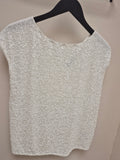 Mint Velvet Sequin Front Top Ivory Size 8