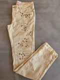 22 Maggio Vintage Beige/Bronze/Burnished Embellished Jean UK 12