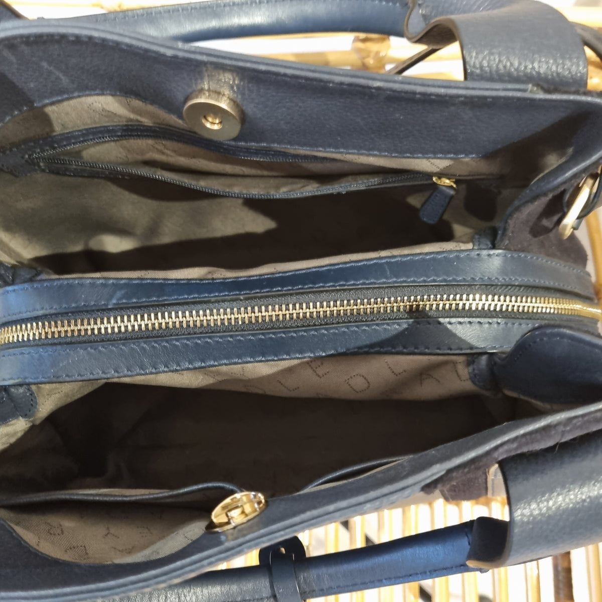 Radley leather/suede grab bag Navy One Size