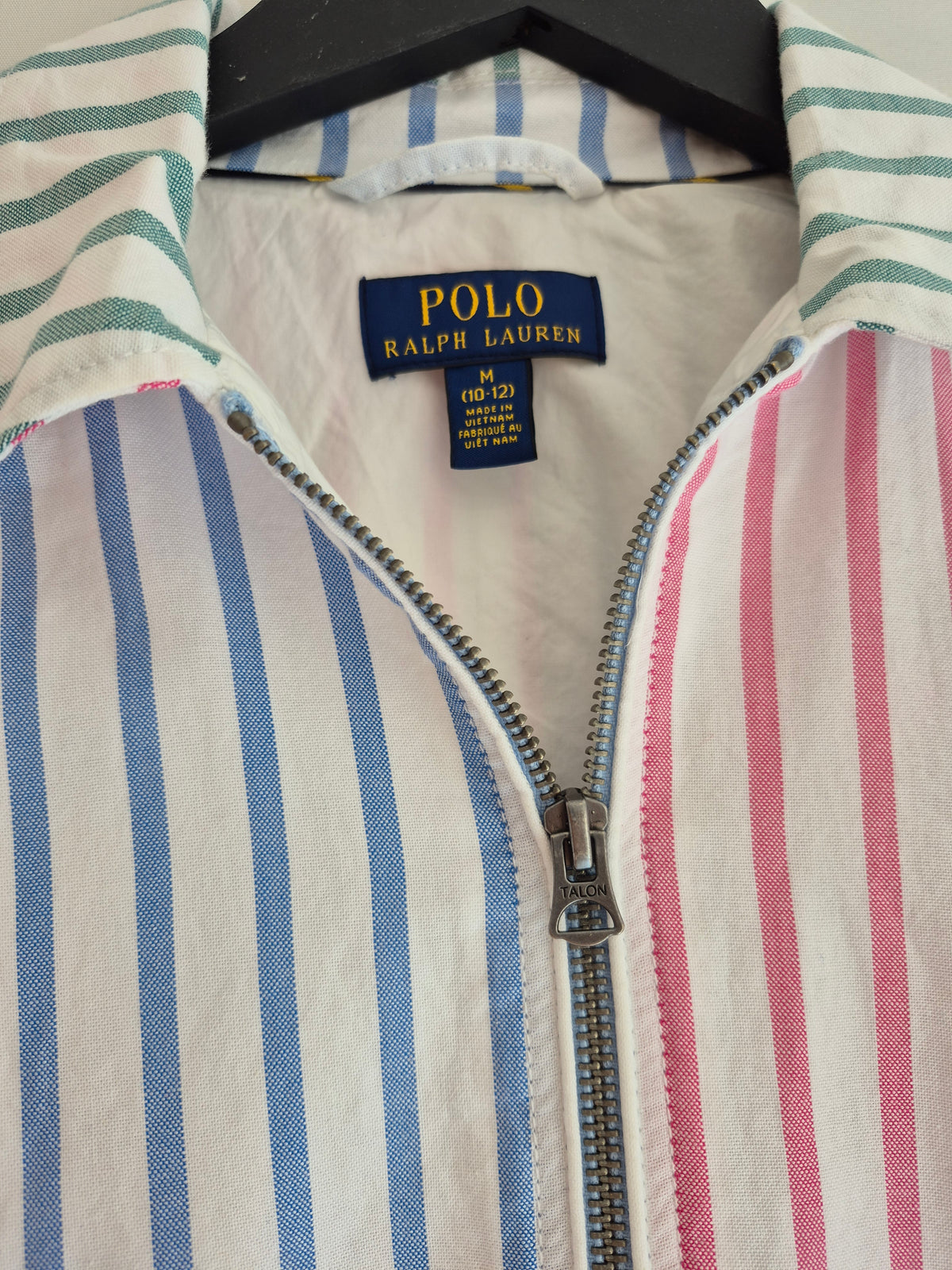 Polo Ralph Lauren Contrast Stripe Bomber Jacket White/Multi Size Medium