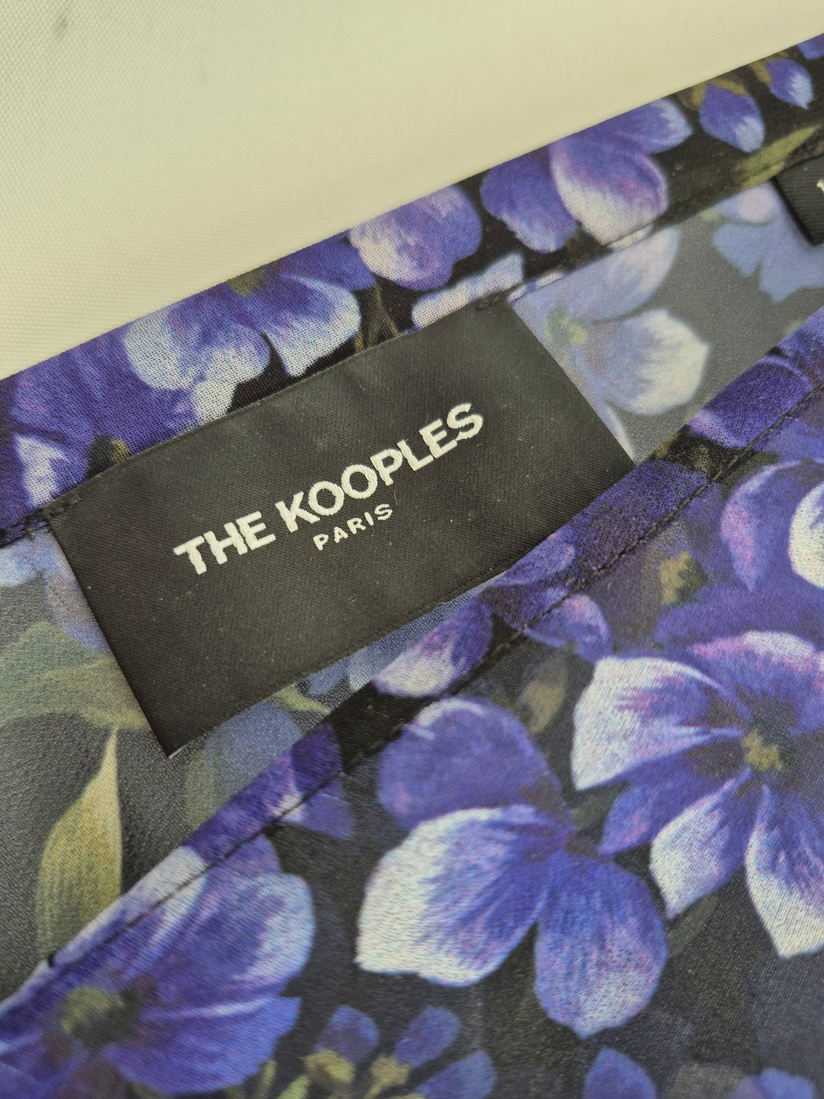The Kooples Flower Print Pleat Dress Black/Purples Size 1/ UK 8