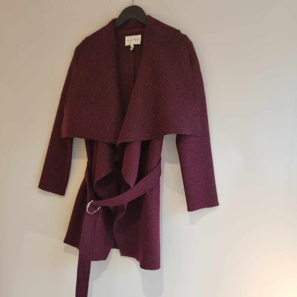 Phase Eight felted wrap coatigan Wine/Black Size Small