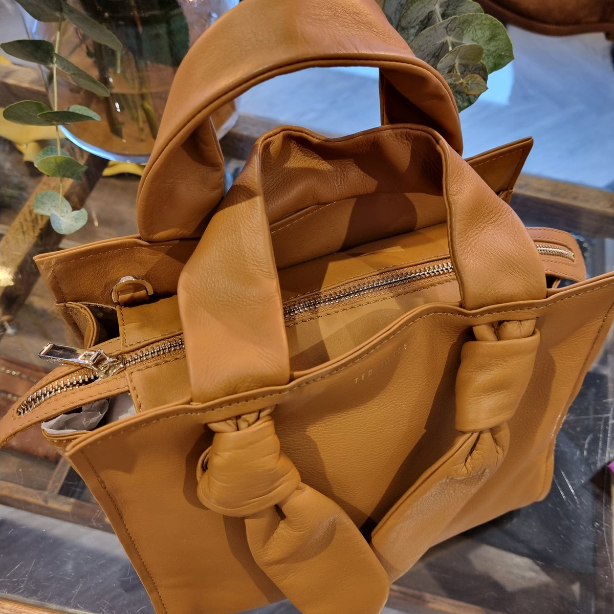 Ted Baker leather grab bag Tan