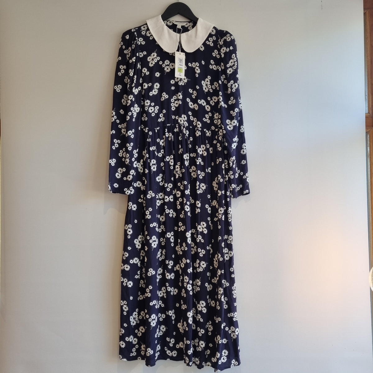 Ghost by M&S Floral Midi Dress Navy/White Size 12R