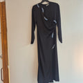 Zara evening embellished feather dress Midaxi Black Size Small