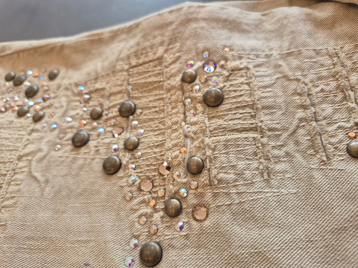 22 Maggio Vintage Beige/Bronze/Burnished Embellished Jean UK 12