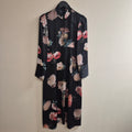 Zara Floral Satin Dress Black/Multi Size Large