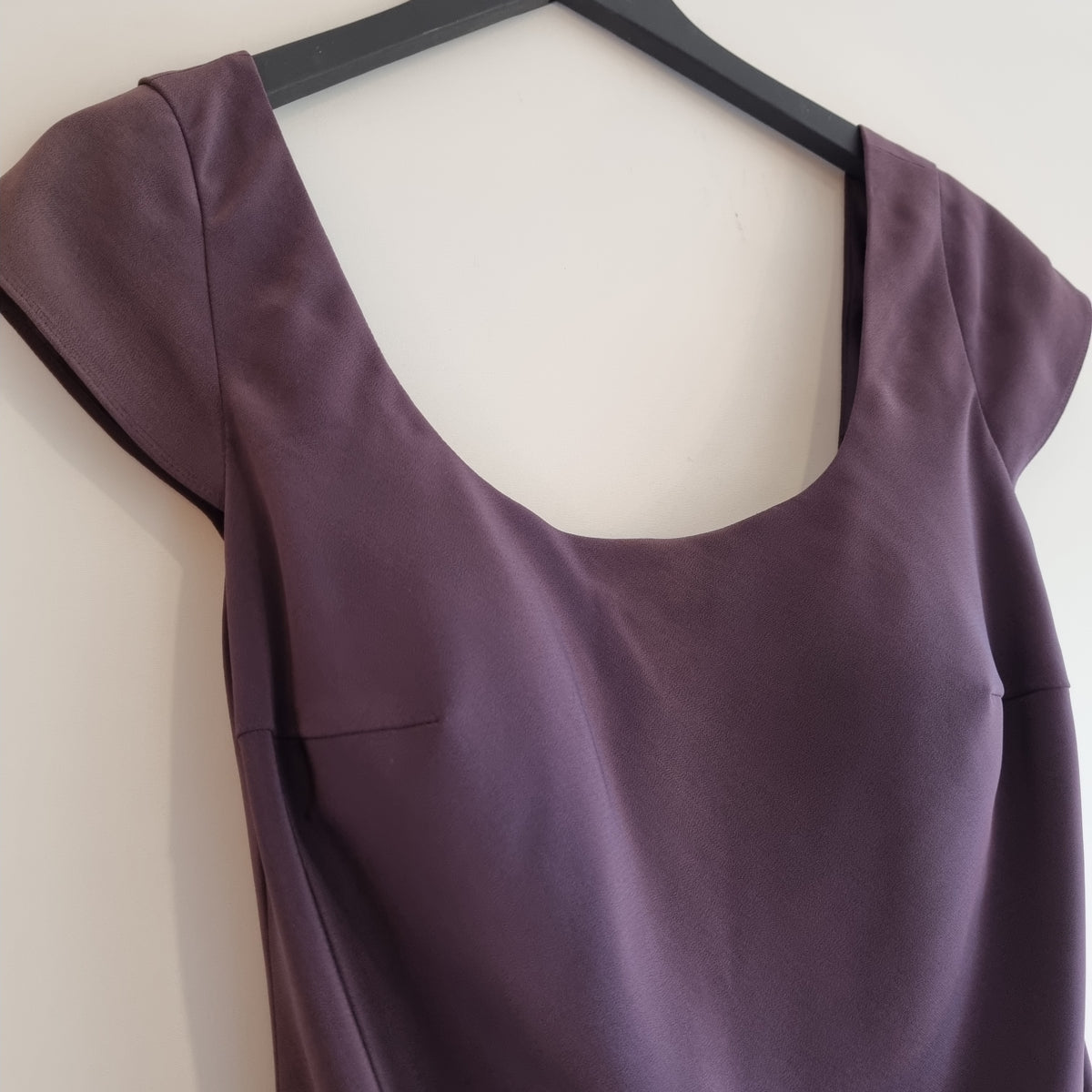 Irresistible marabou trim cocktail dress Aubergine Size 14