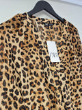 Zara animal print blouse Browns Size XL