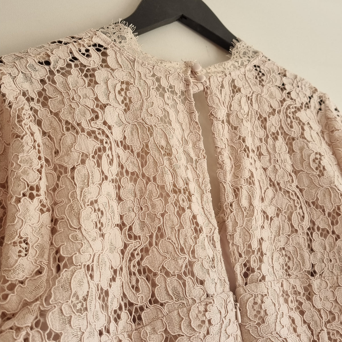 Mint Velvet lace occasion midaxi dress Latte Size 14