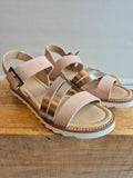 Mint Velvet Suede Sandal Dusky Pink/Metallic Size 4