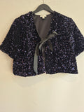 H&M sequin bolero Midnight Blue Size Medium