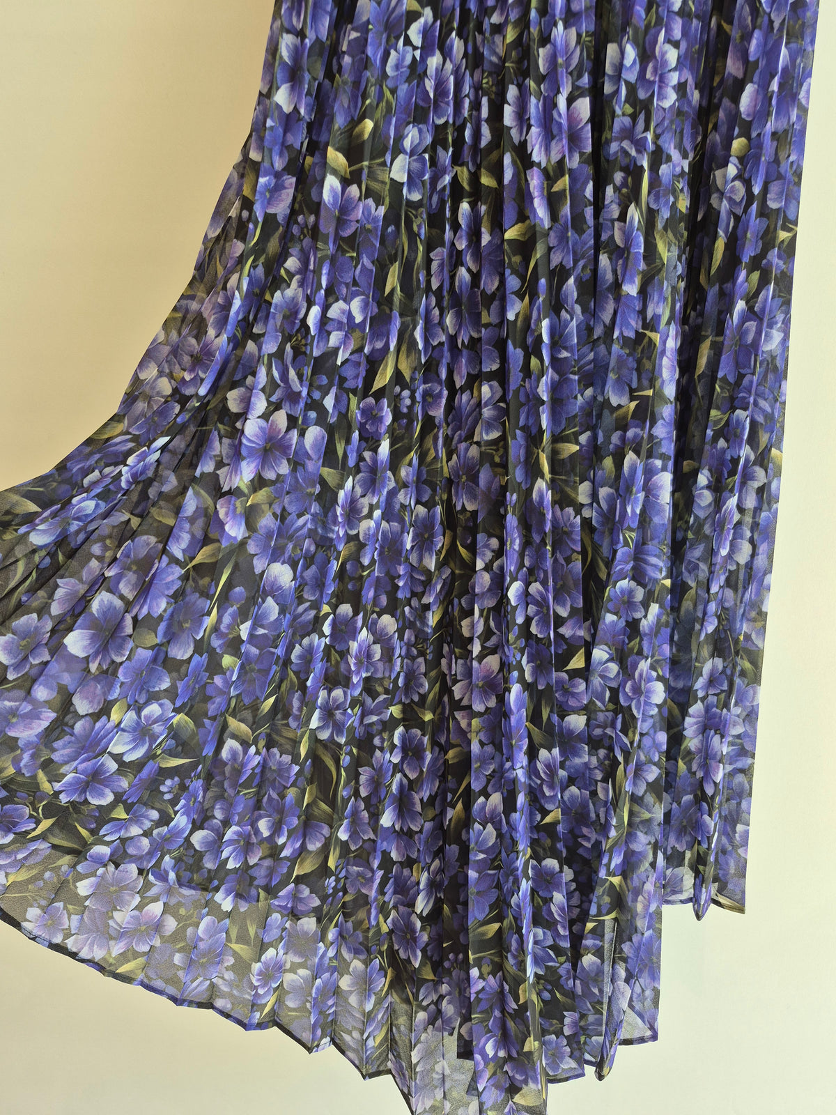 The Kooples Flower Print Pleat Dress Black/Purples Size 1/ UK 8