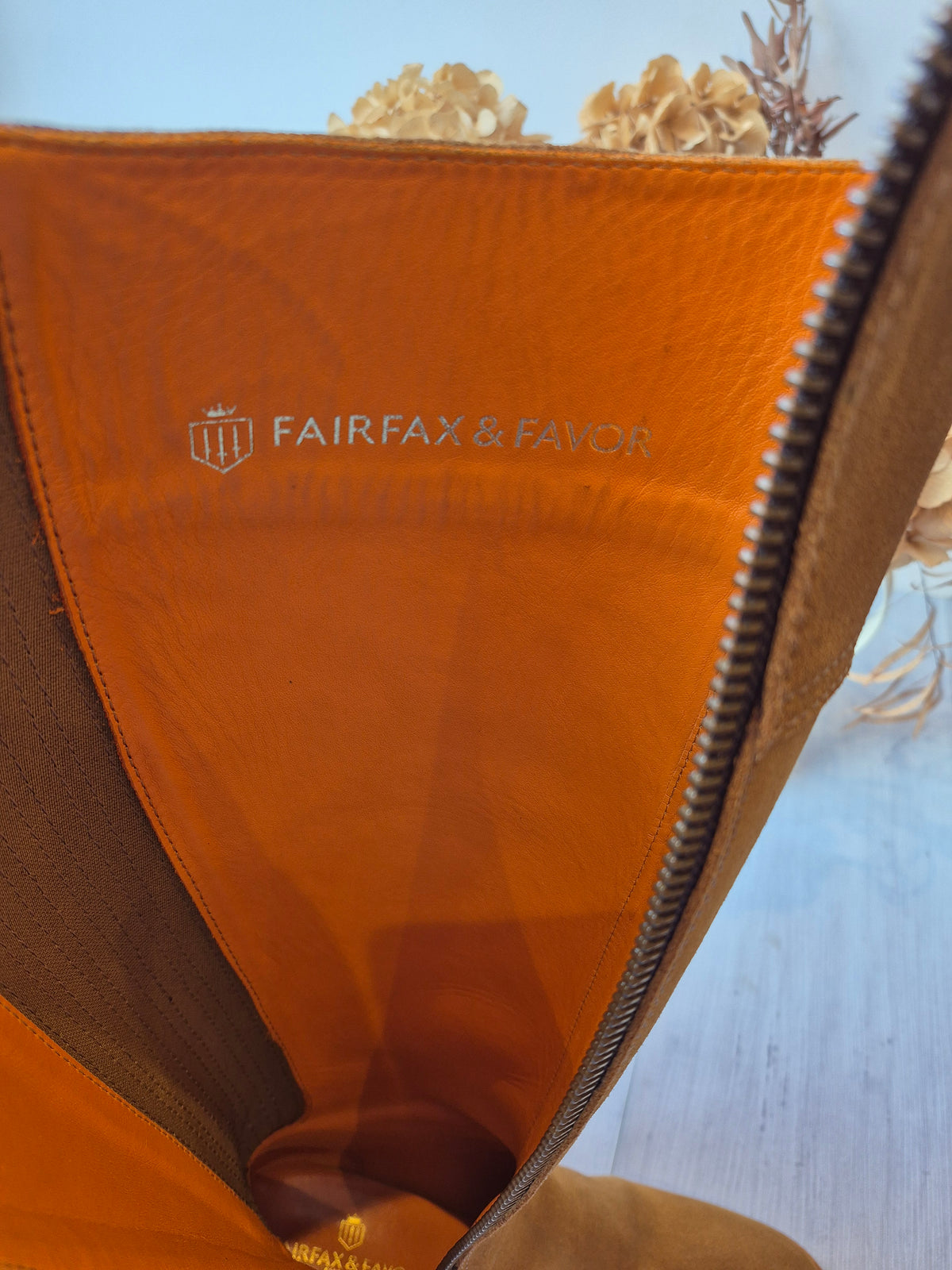 Fairfax & Favor Suede Heeled Regina BootsTan/Orange UK 6