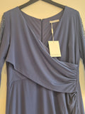 Gina Bacconi drape front maxi dress Blue Size 18