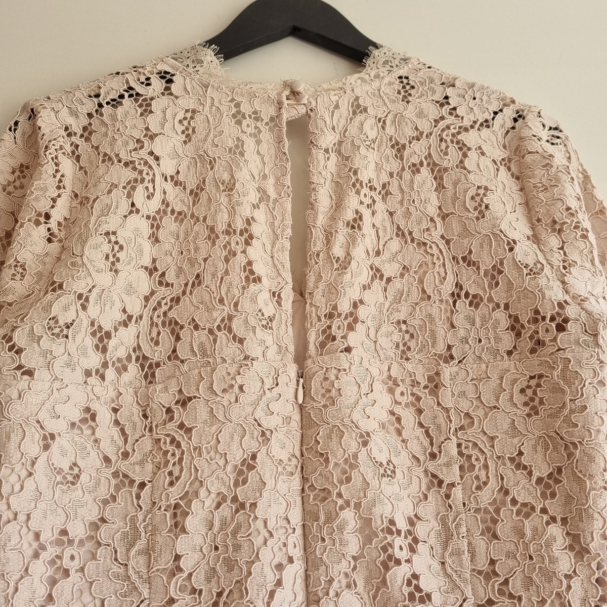 Mint Velvet lace occasion midaxi dress Latte Size 14