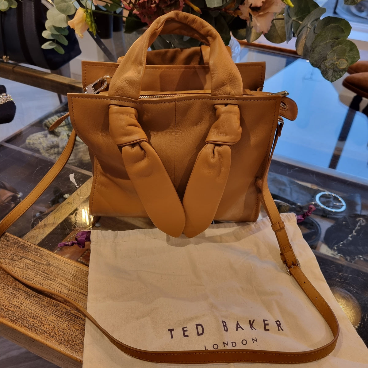 Ted Baker leather grab bag Tan