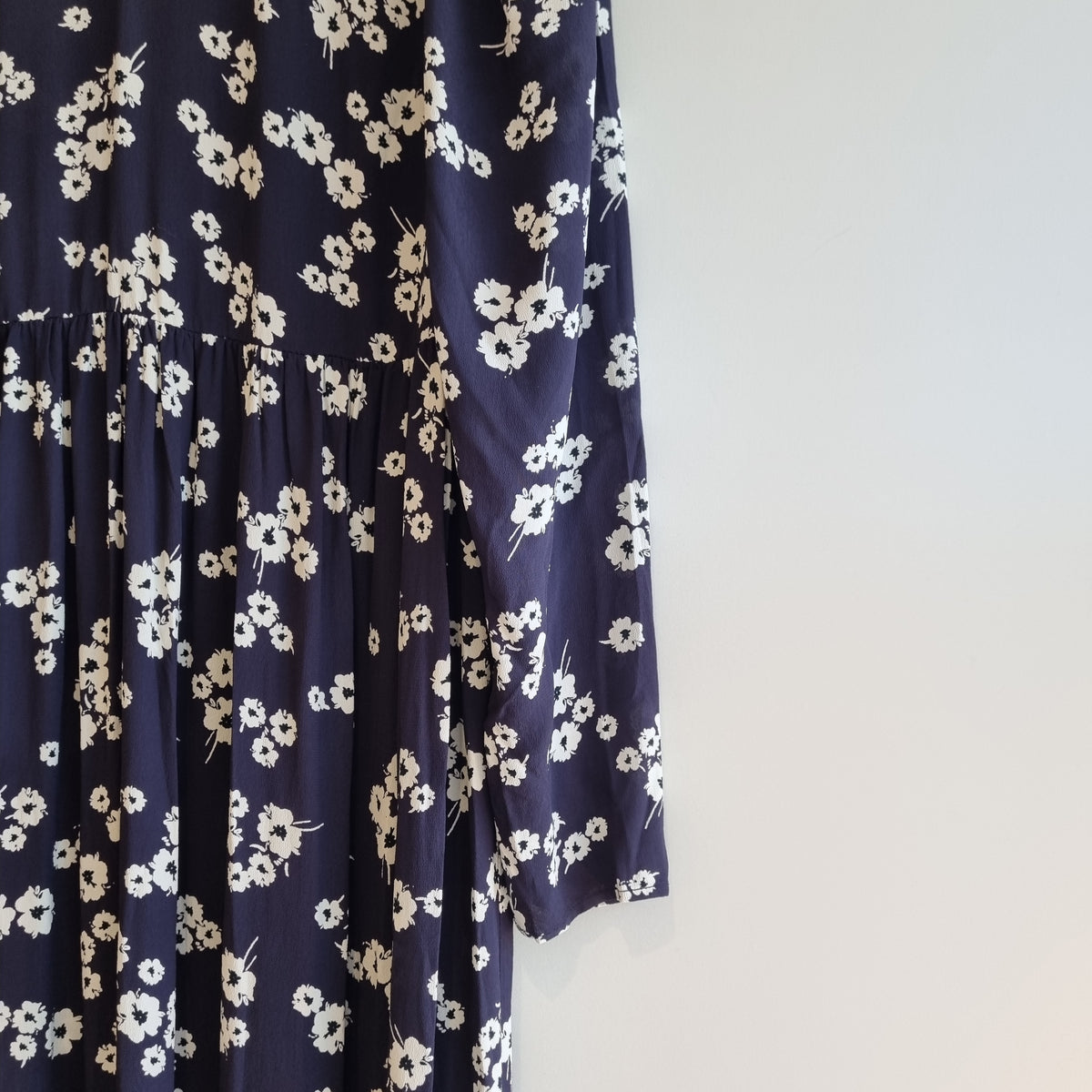 Ghost by M&S Floral Midi Dress Navy/White Size 12R